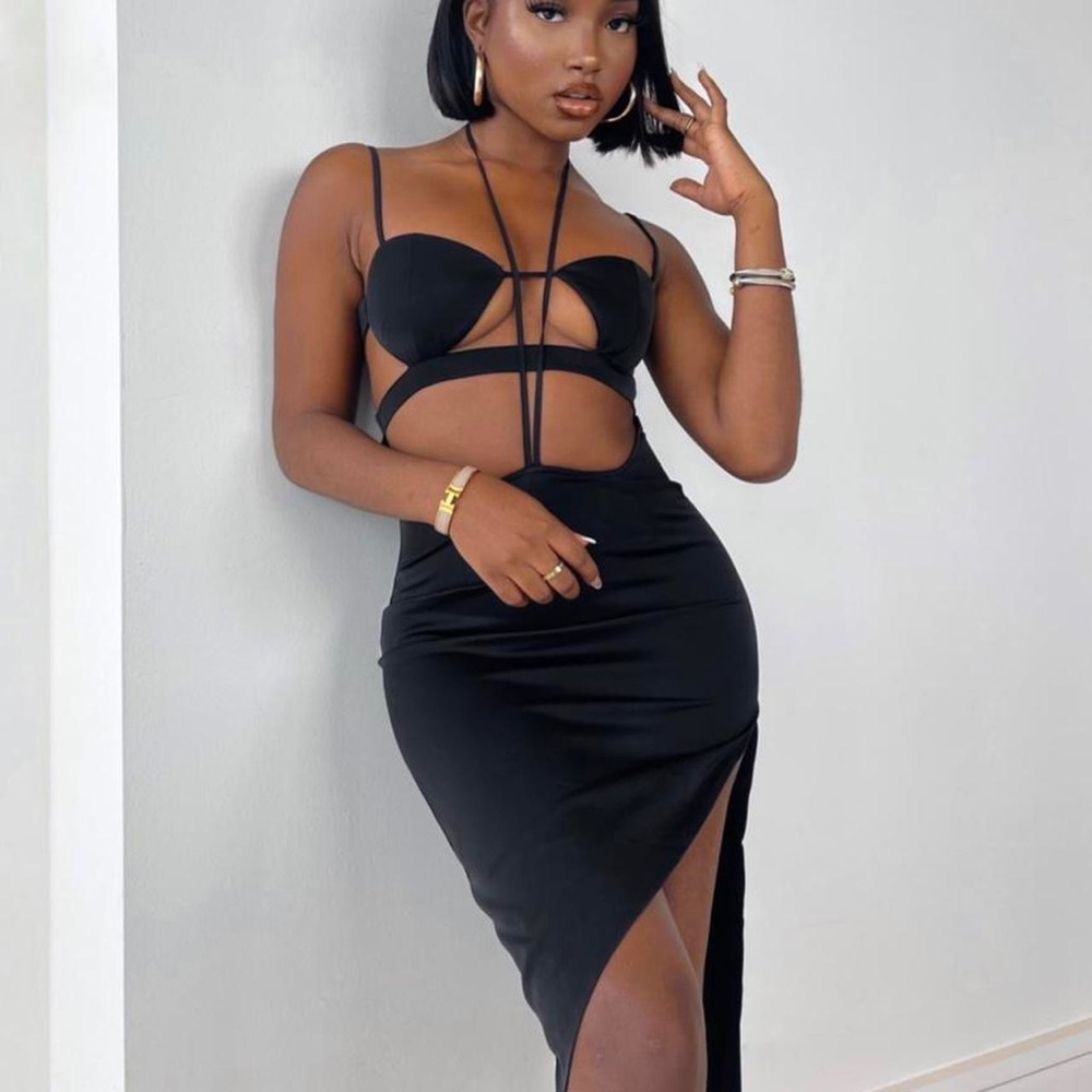 Cut out detail midi dress